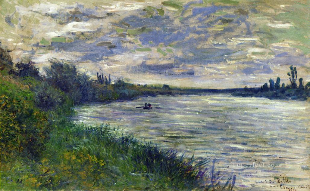 The Seine near Vetheuil Stormy Weather Claude Monet Oil Paintings